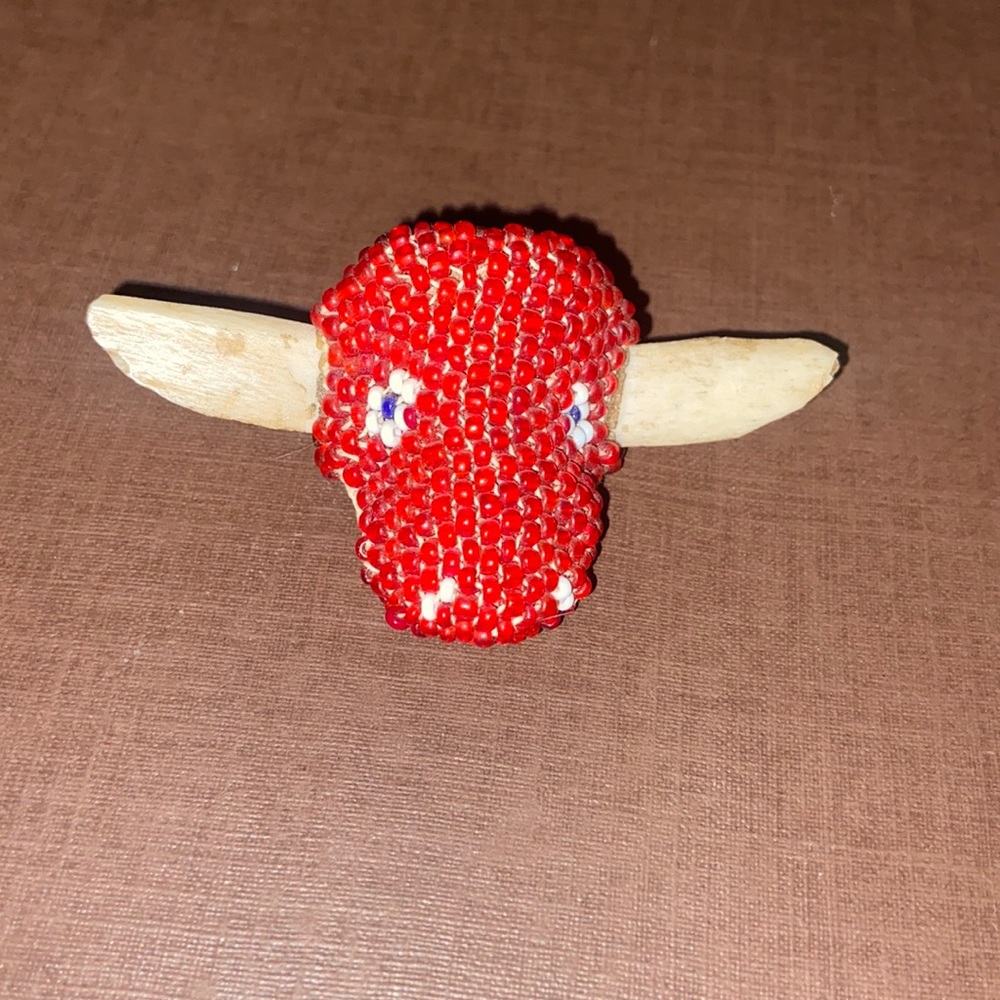 Vintage Zuni beaded Steer Cow souvenir
